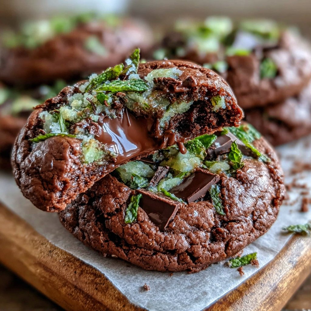 Mint Chocolate Brownie Cookies