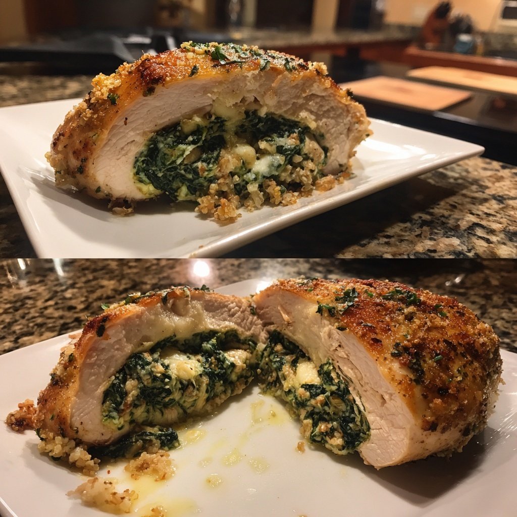 Spinach and Quinoa Stuffed Chicken